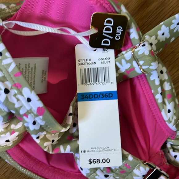 Anne Cole Retro Underwire Bikini Swim Top 34DD/36D - Picture 5 of 8